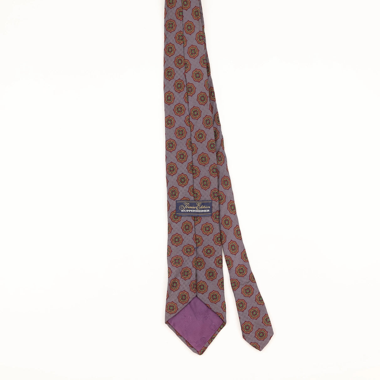 Back of Vintage 1990's Kuppenheimer Geometric Patterned Tie
