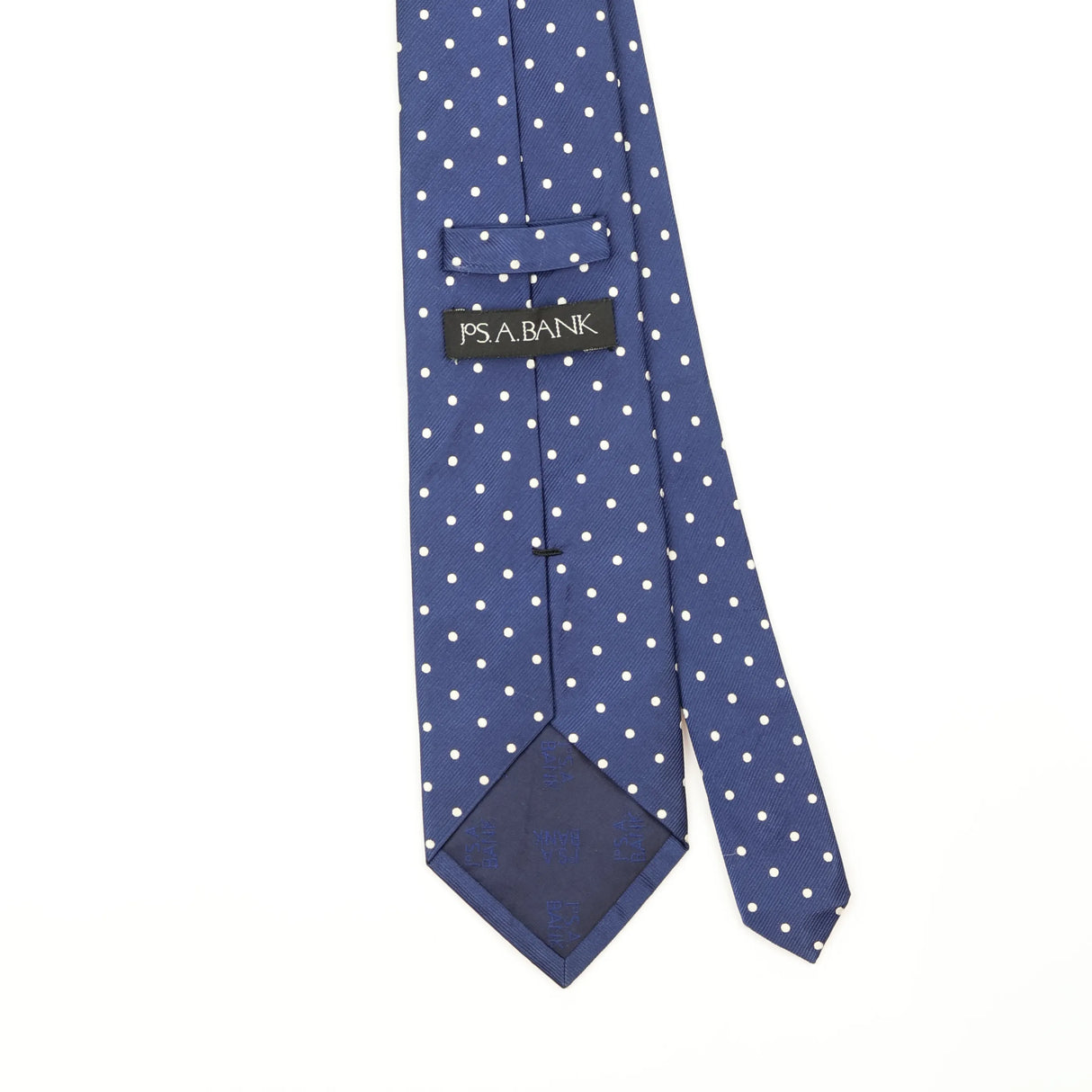 Back Back Detail of Vintage Jos. A. Bank Polka Dot Patterned Tie