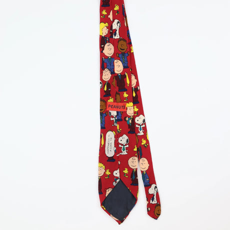 Back of Vintage Peanuts Snoopy Cartoon Patterned Tie