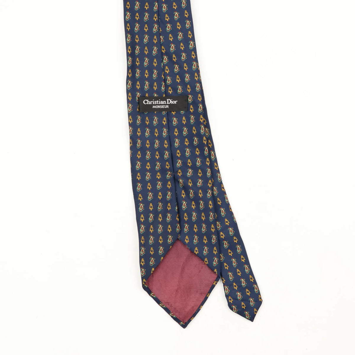Back Back Detail of Vintage 1990's Christian Dior Geometric Patterned Tie
