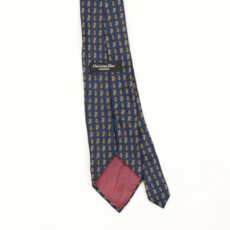 Back Back Detail of Vintage 1990's Christian Dior Geometric Patterned Tie
