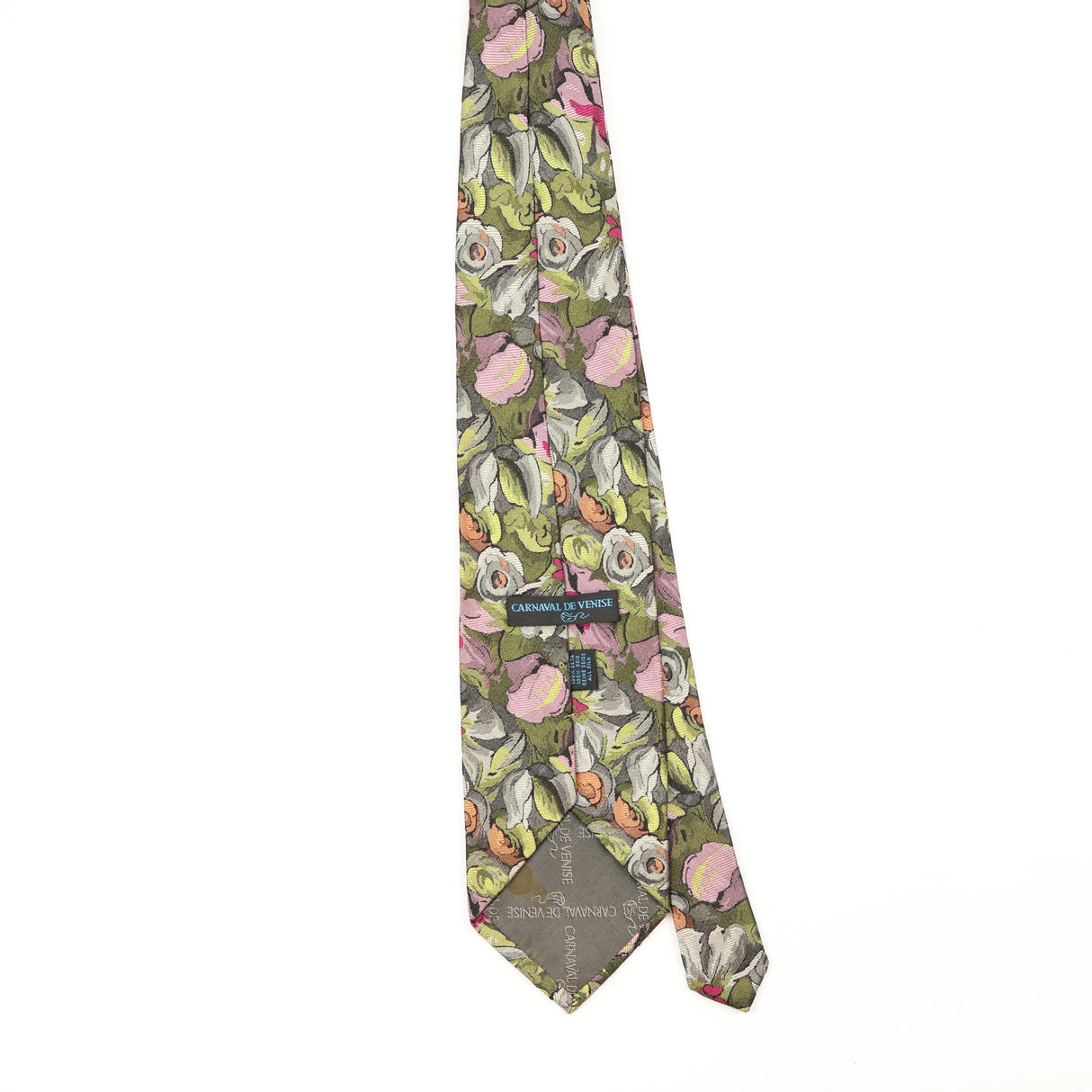 Back Back of Vintage 1990's Carnaval De Venise Floral Patterned Tie