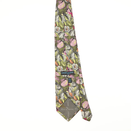 Back Back of Vintage 1990's Carnaval De Venise Floral Patterned Tie