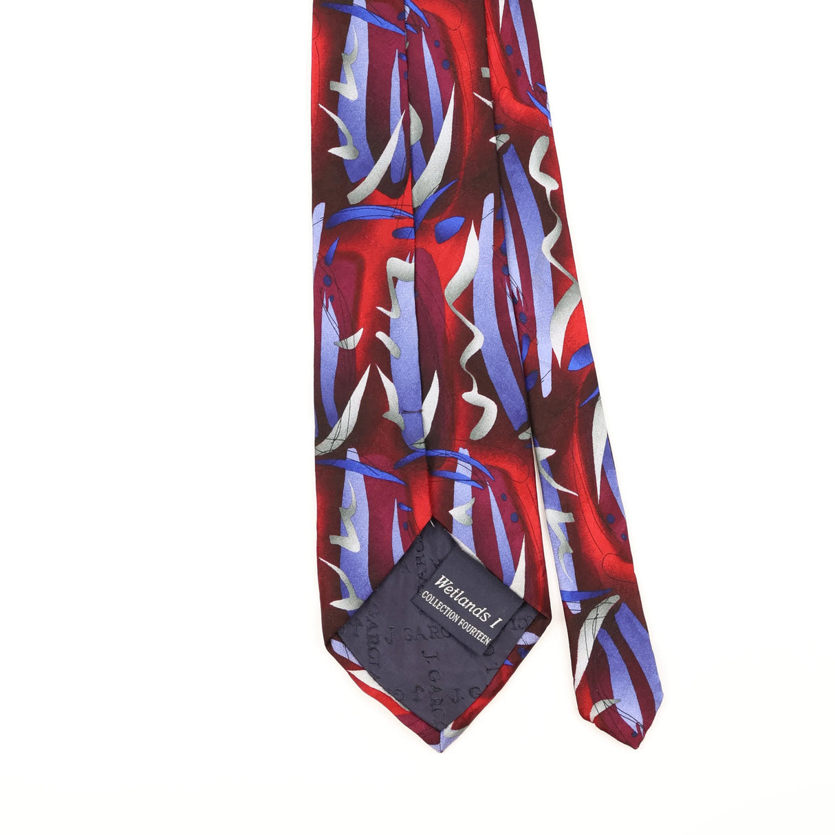 Back Detail of Vintage 1990's Jerry Garcia Wetlands Abstract Patterned Tie