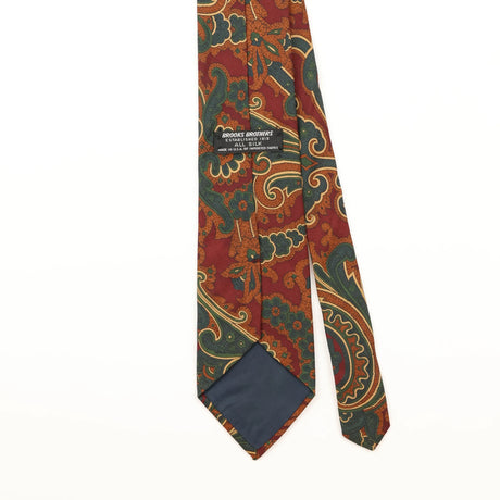Back Detail of Vintage 1990's Brooks Brothers Paisley Patterned Tie