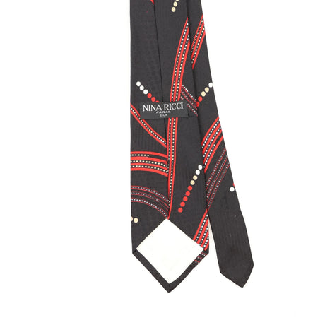 Back Back Detail of Vintage 1980's Nina Ricci Geometric Patterned Tie