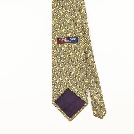 Back Detail of Vintage 1990's Geoffrey Beene Geometric Patterned Tie