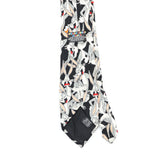 Back Back Detail of Vintage 1990's Looney Tunes Bugs Bunny Cartoon Patterned Tie