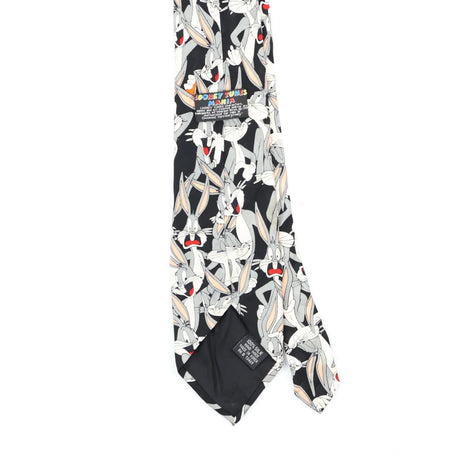 Back Back Detail of Vintage 1990's Looney Tunes Bugs Bunny Cartoon Patterned Tie