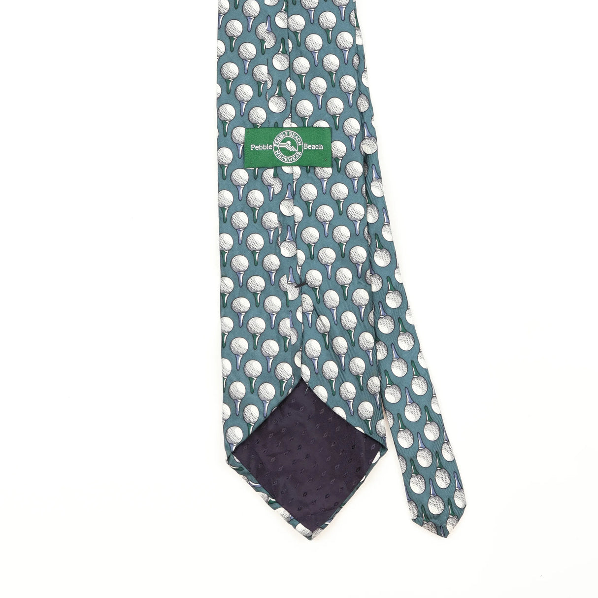 Back Back Detail of Vintage 1990's Golf Clubs Geometric Patterned Tie