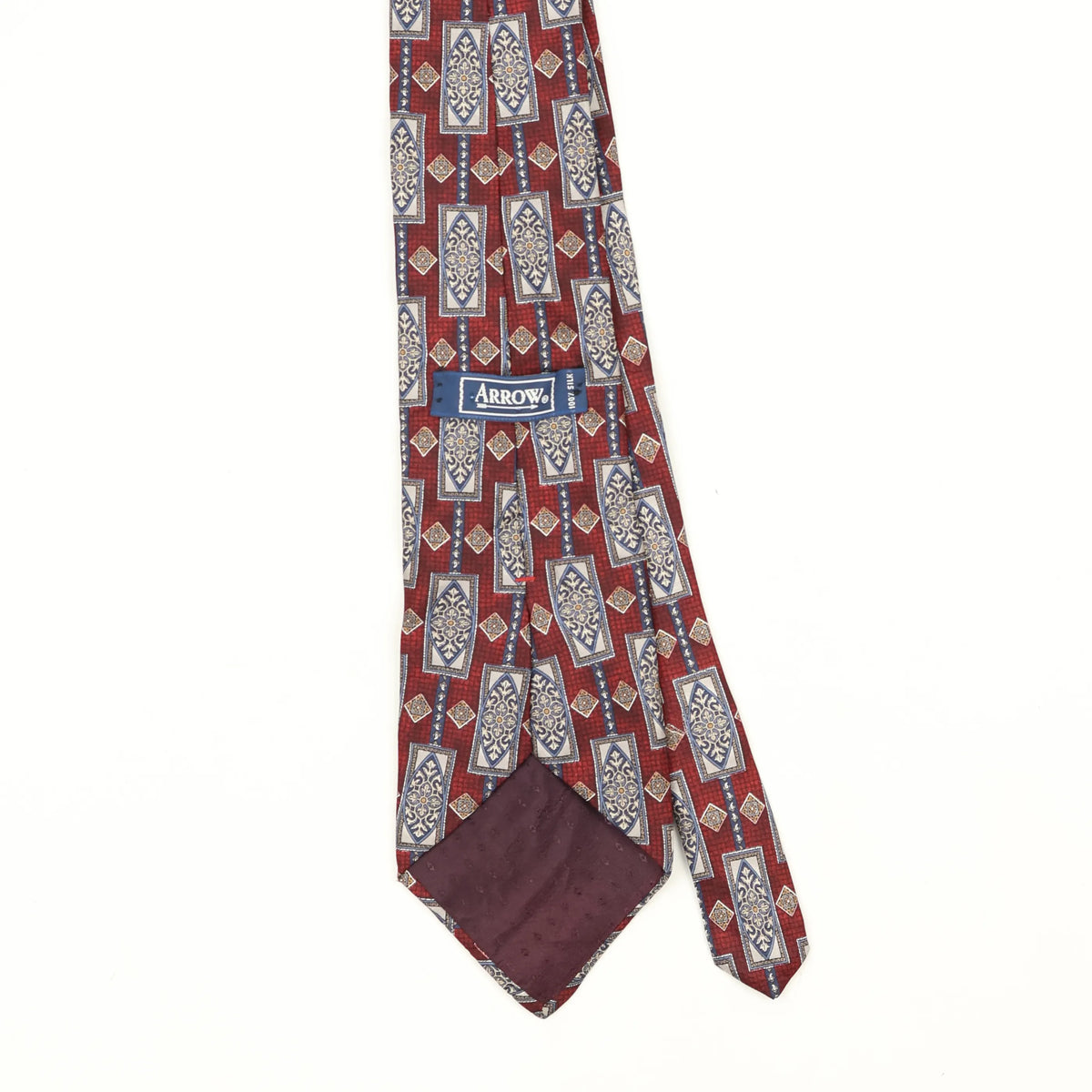 Back Back Detail of Vintage 1990's Geometric Patterned Tie