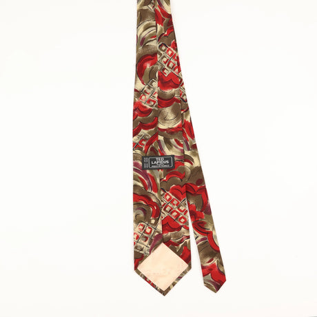 Back of Vintage 1980's Ted Lapidus BNWT Abstract Patterned Tie