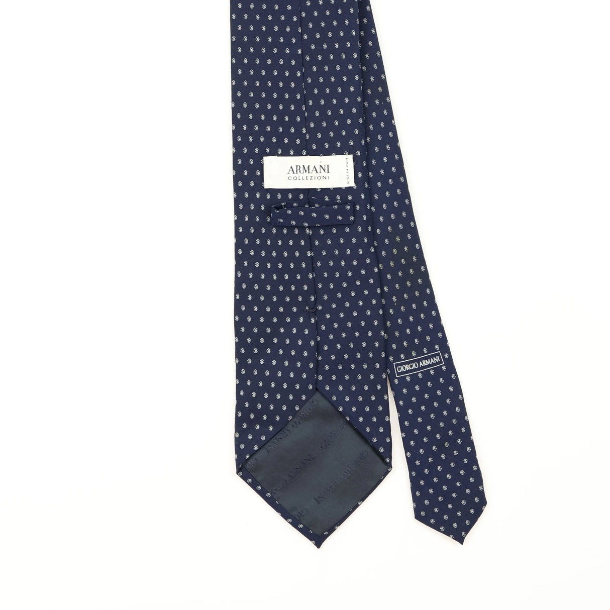 Back Detail of Vintage 1990's Giorgio Armani Geometric Patterned Tie