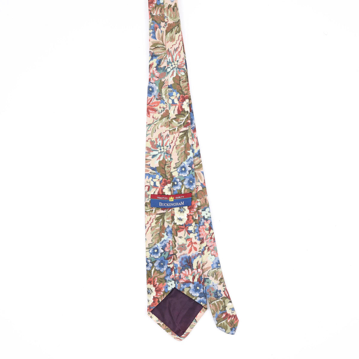 Back Back of Vintage 1990's Floral Patterned Tie