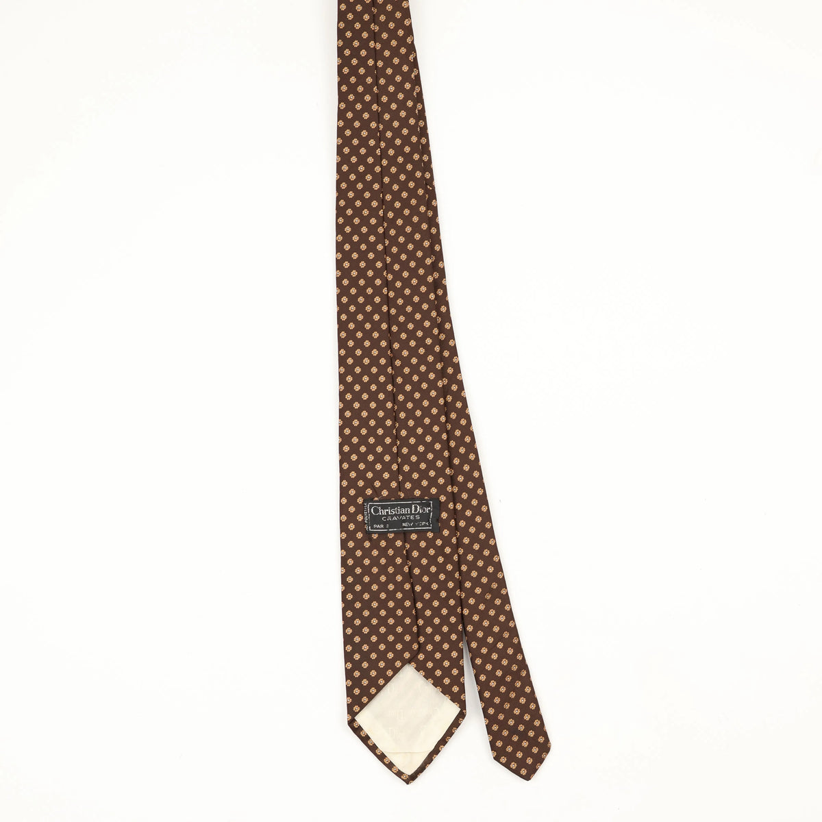 Back Back of Vintage 1980's Christian Dior Geometric Patterned Tie