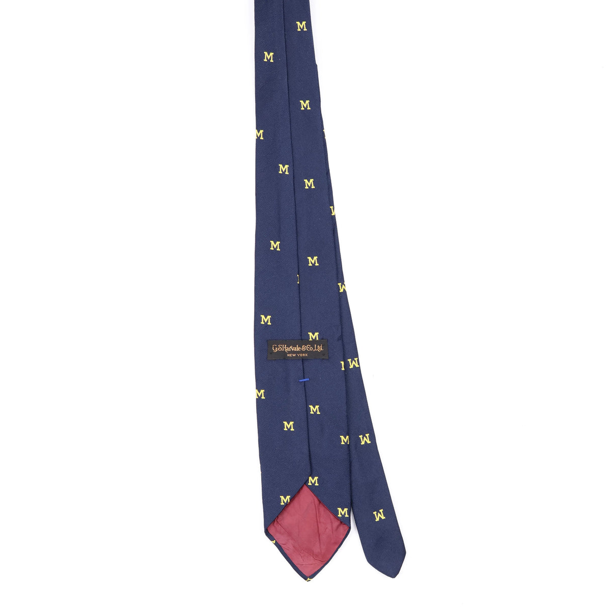 Back Back of Vintage 1990's Michigan Geometric Patterned Tie