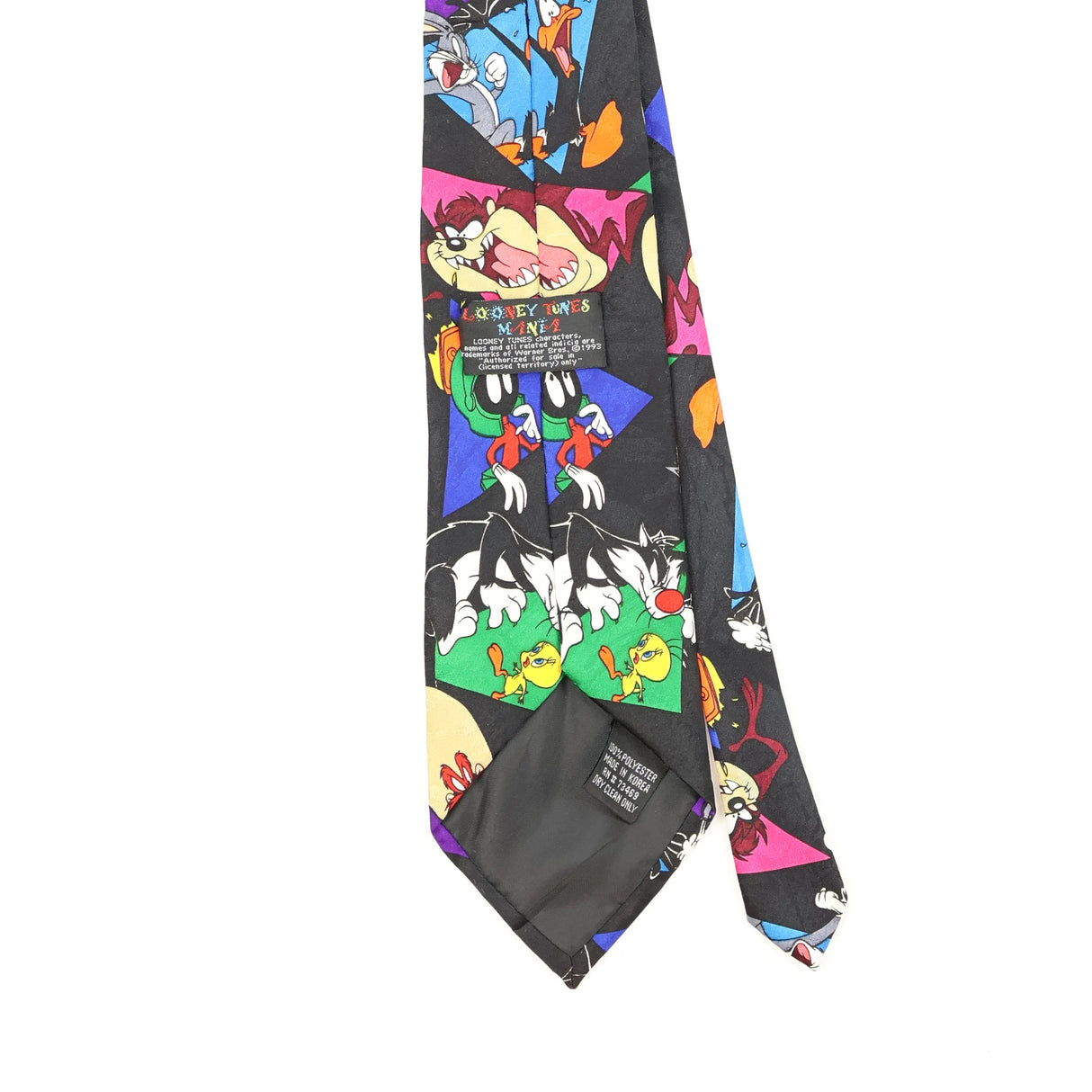 Back Back Detail of Vintage 1990's Looney Tunes Cartoon Patterned Tie