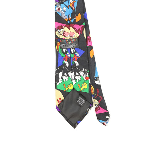 Back Back Detail of Vintage 1990's Looney Tunes Cartoon Patterned Tie