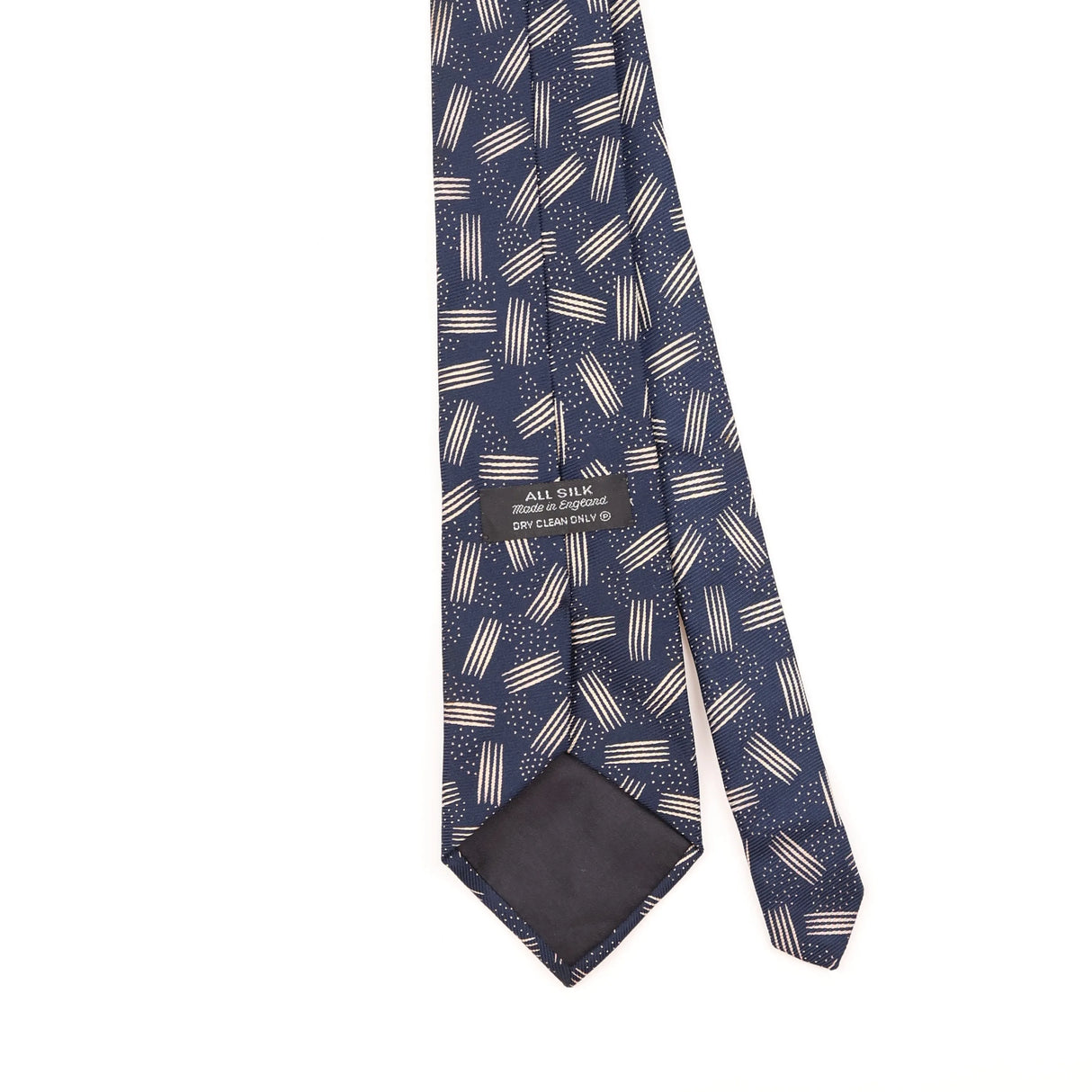 Back Detail of Vintage 1990's Lines Geometric Patterned Tie