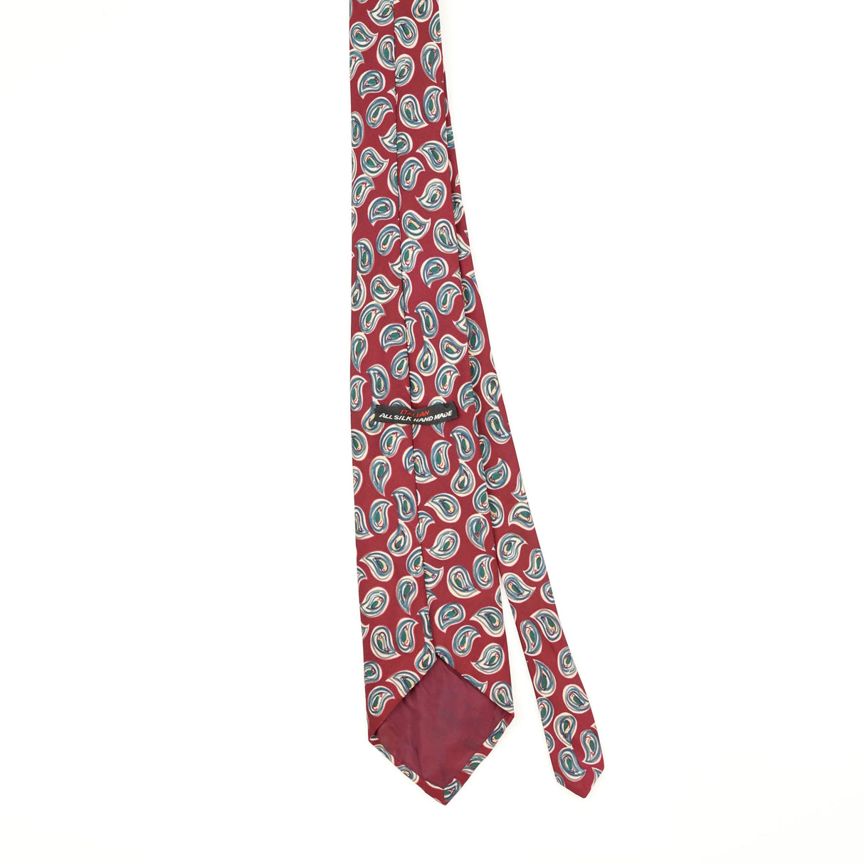 Back Back of Vintage 1990's Paisley Patterned Tie