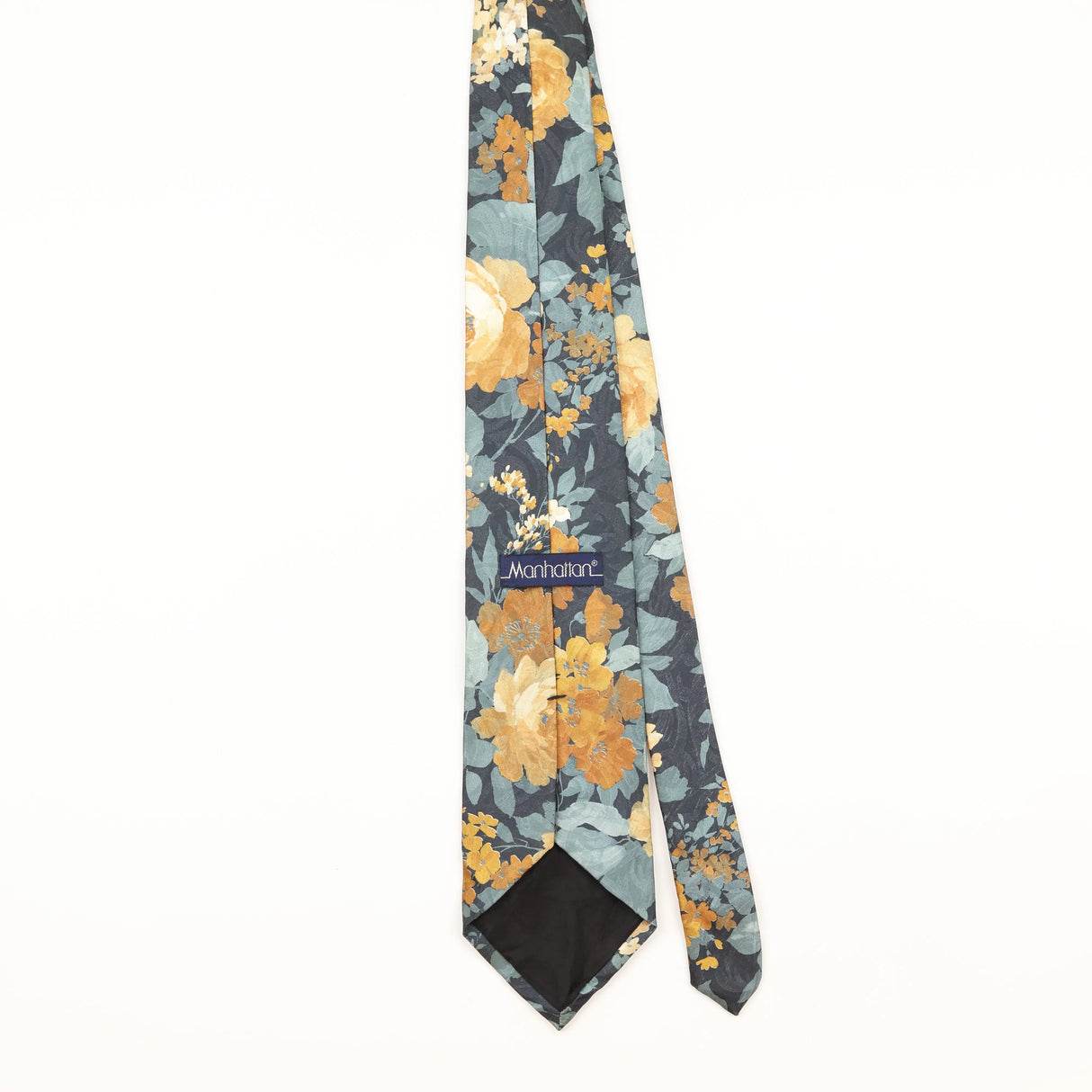 Back of Vintage 1990's Manhattan Floral Patterned Tie
