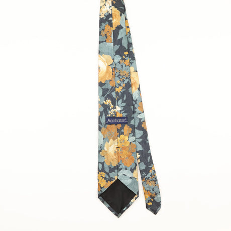 Back of Vintage 1990's Manhattan Floral Patterned Tie