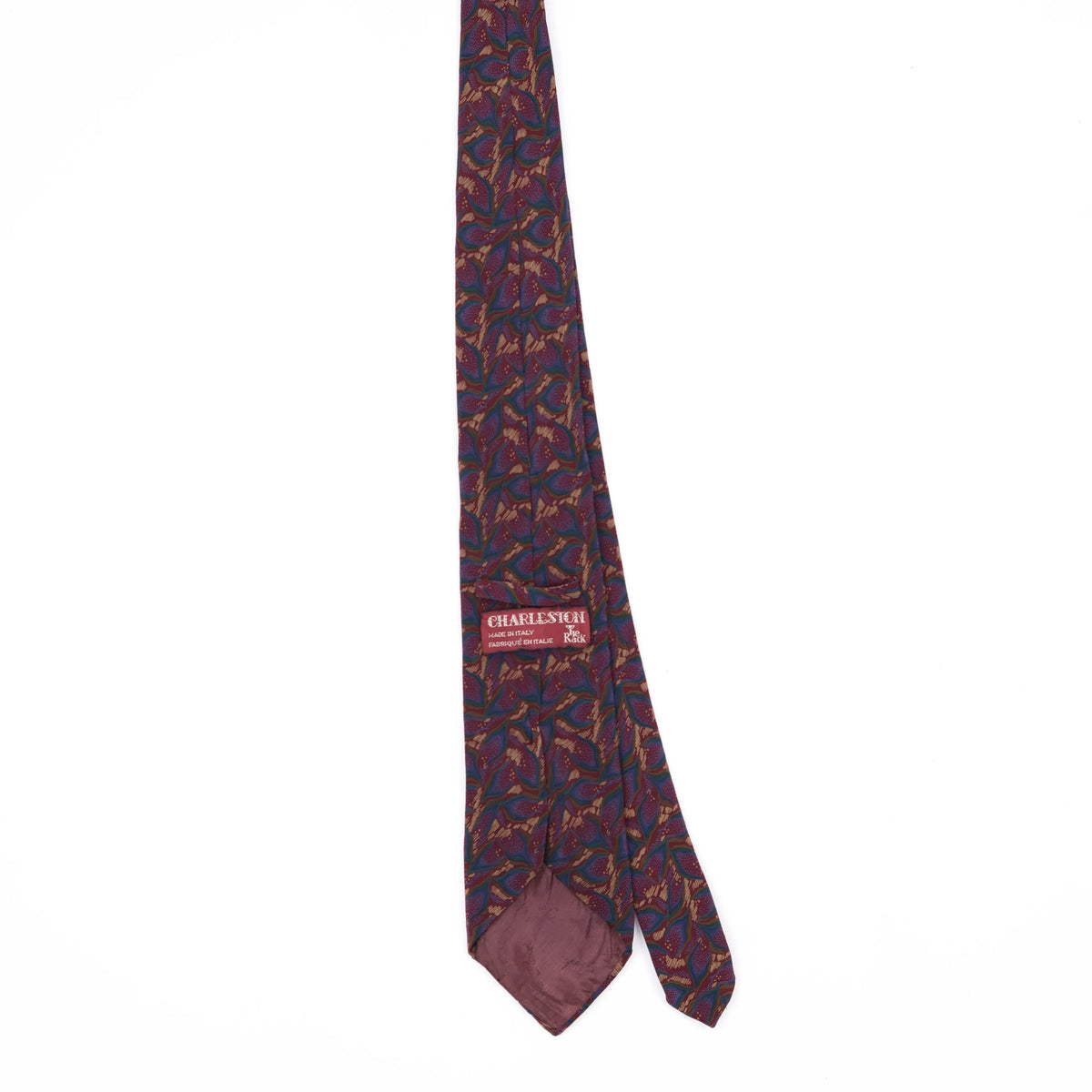 Back Back of Vintage 1990's Tie Rack Charleston Abstract Patterned Tie