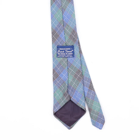 Back Back Detail of Vintage 1980's U.S. Polo Assn. Tartan Tweed Plaids & Checks Patterned Tie