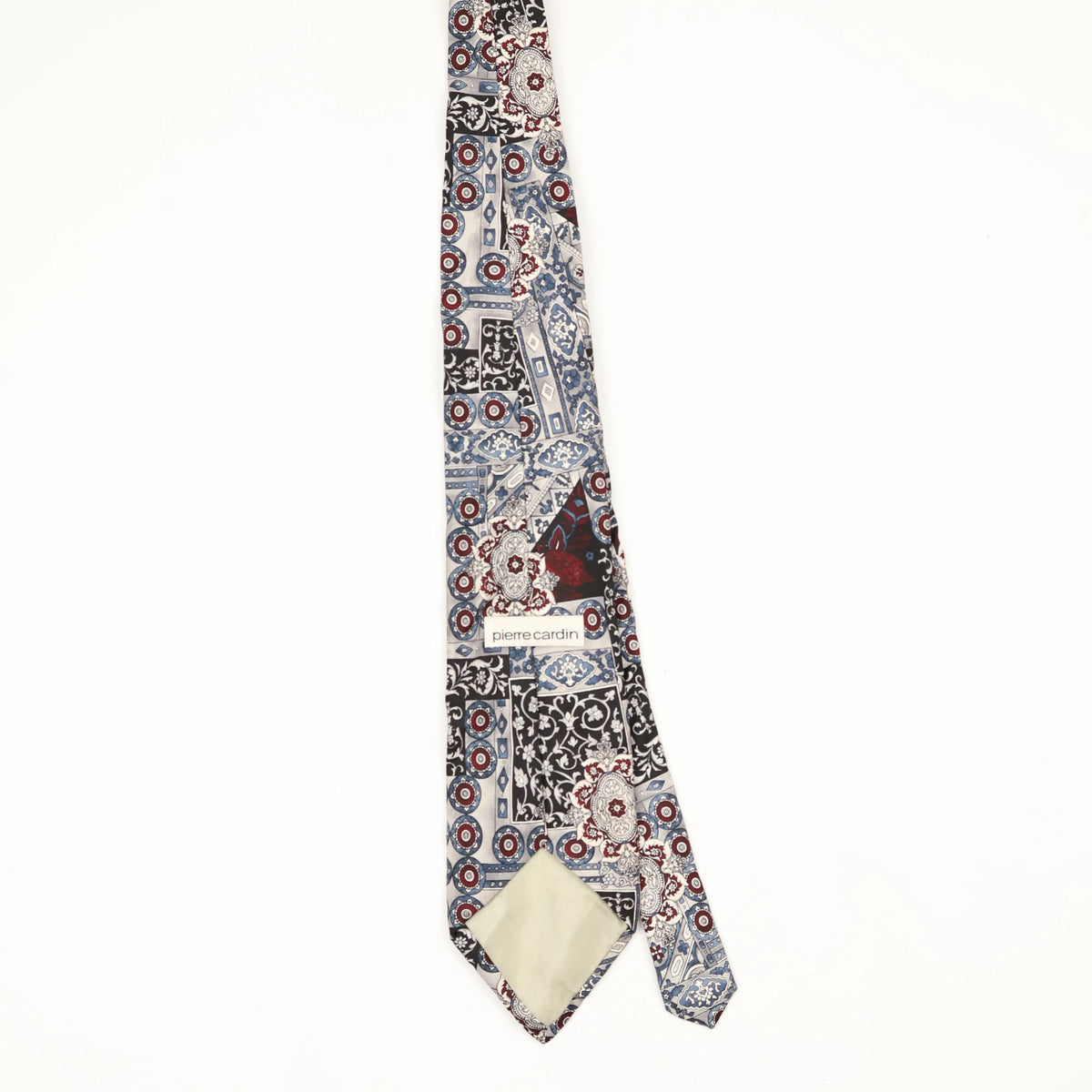 Back Back of Vintage 1990's Pierre Cardin Floral Patterned Tie