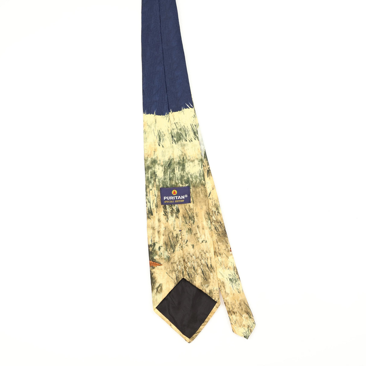 Back Back of Vintage 1990's Puritan Pheasant Animal Print Patterned Tie