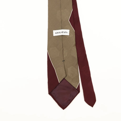 Back Detail of Vintage 1990's John Henry Geometric Patterned Tie