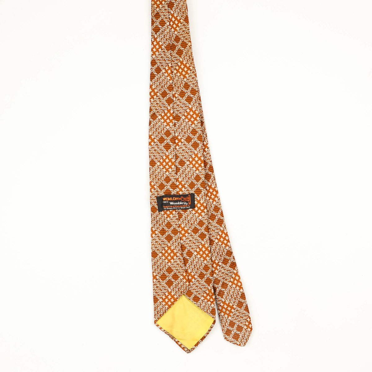 Back Back of Vintage 1980's Wembley Check Patterned Tie