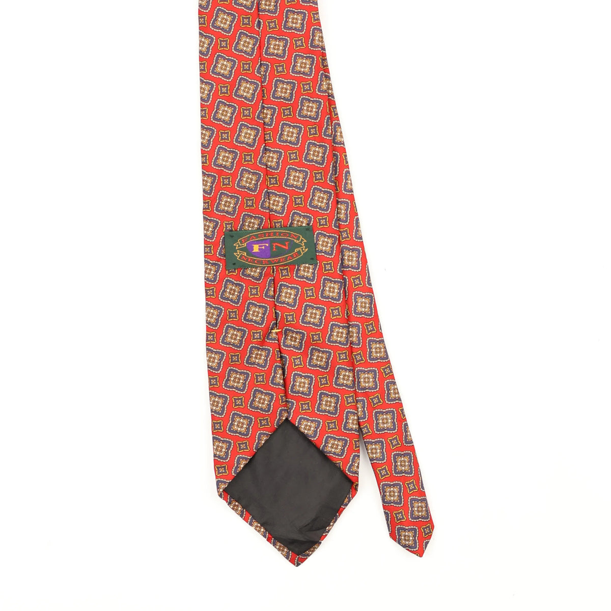 Back Back Detail of Vintage 1990's Geometric Patterned Tie