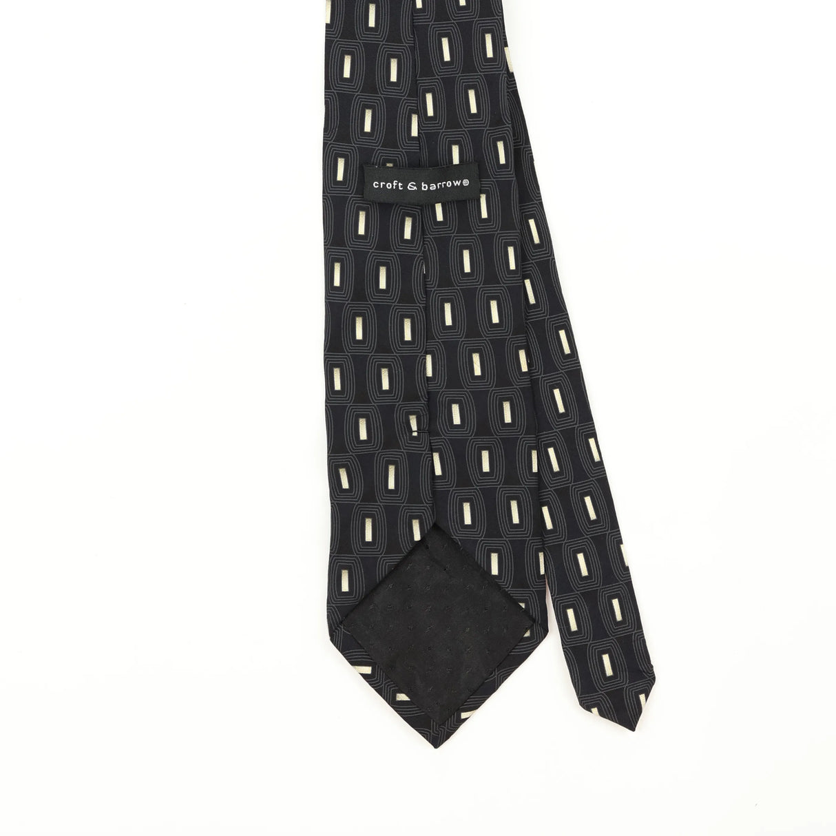 Back Back Detail of Vintage 1990's Croft & Barrow Geometric Patterned Tie