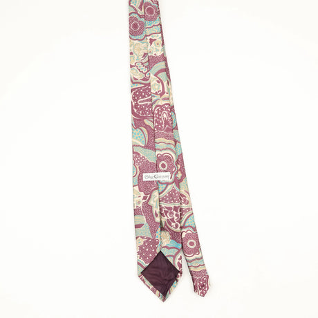 Back Back of Vintage 1990's Oleg Cassini Abstract Patterned Tie