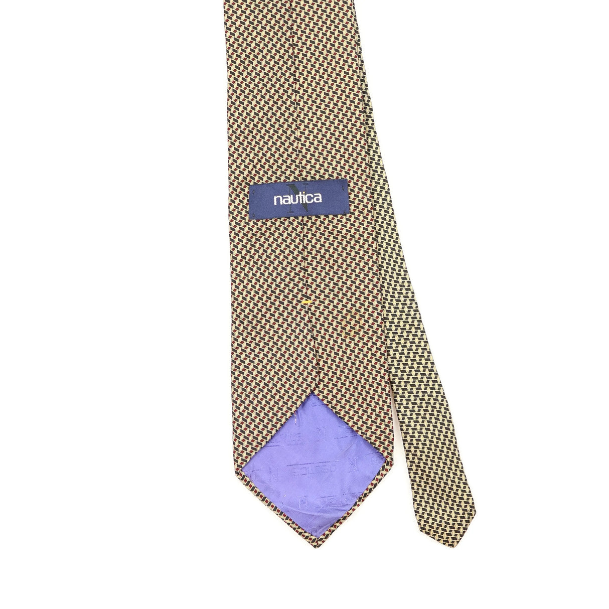 Back Detail of Vintage Nautica Geometric Patterned Tie
