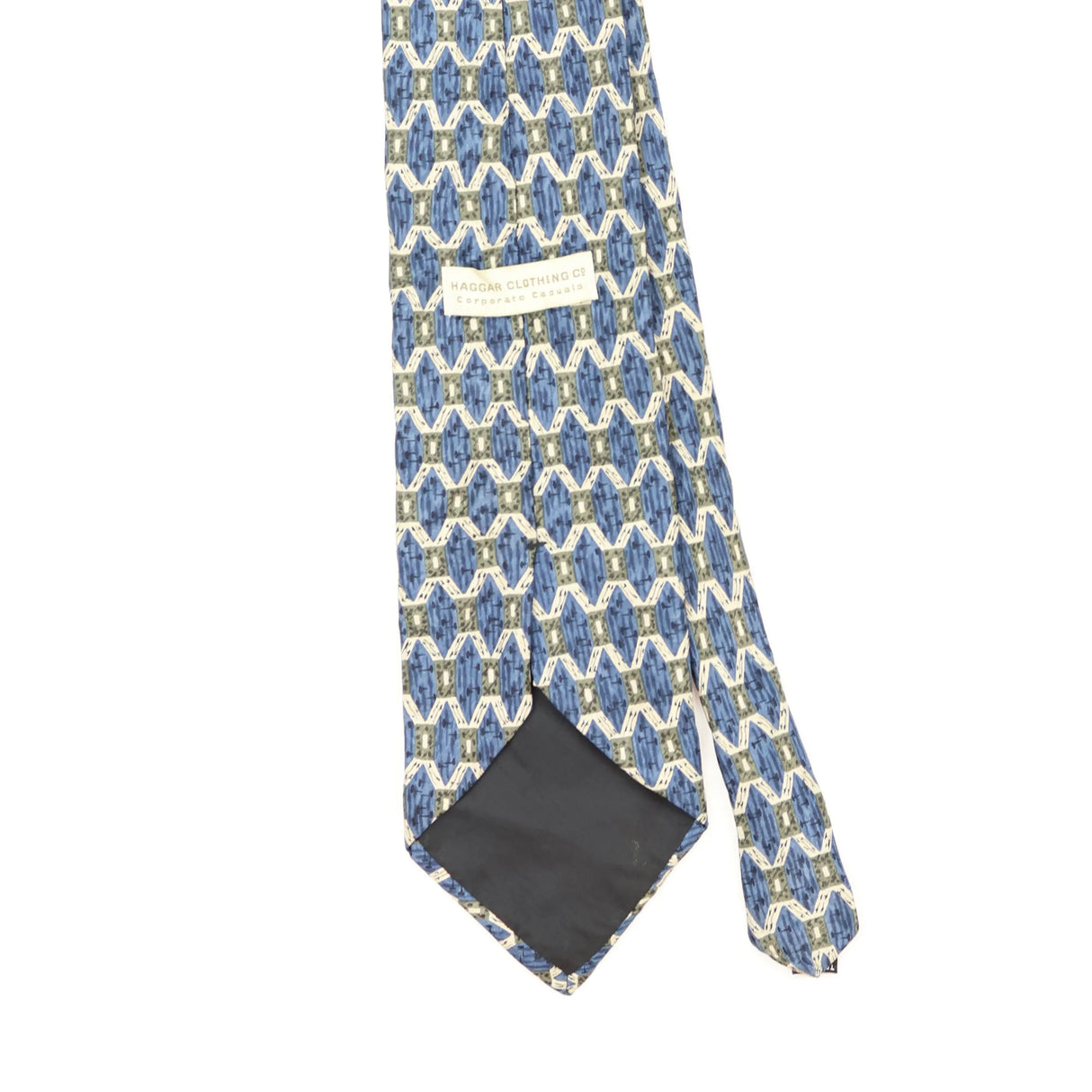 Back Back Detail of Vintage 1990's Haggar Geometric Patterned Tie