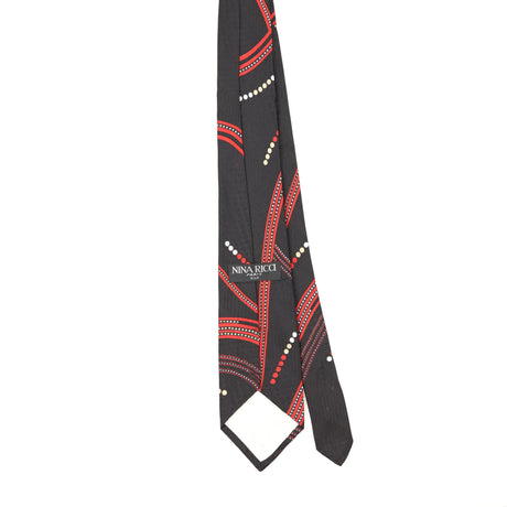 Back Back of Vintage 1980's Nina Ricci Geometric Patterned Tie