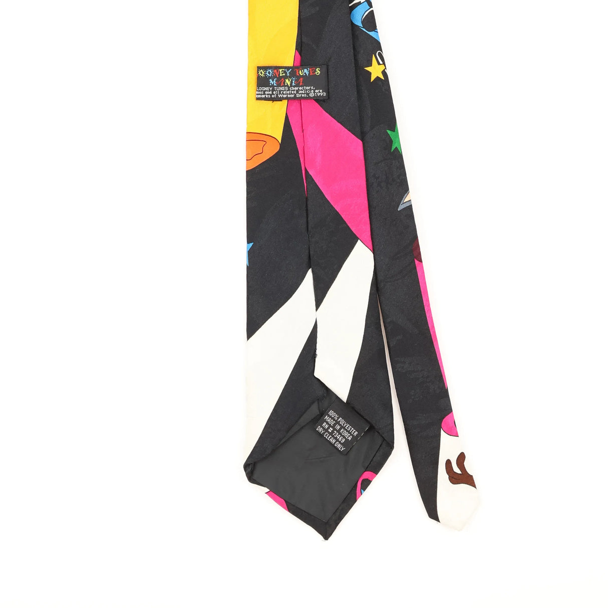 Back Detail of Vintage 1990's Looney Tunes Cartoon Patterned Tie