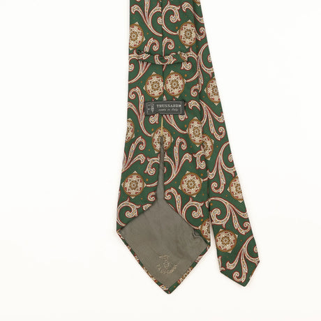 Back Detail of Vintage 1990's Trussardi Geometric Patterned Tie