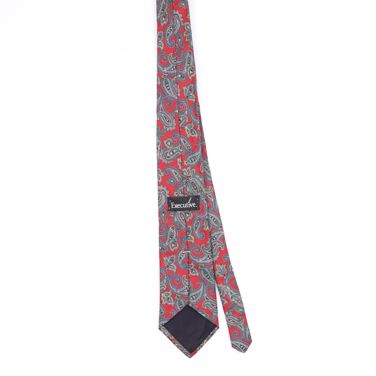 Back Back of Vintage 1990's Paisley Patterned Tie