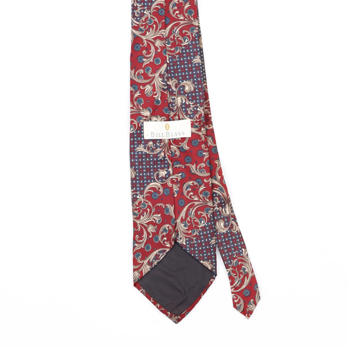 Back Back Detail of Vintage 1990's Bill Blass Paisley Patterned Tie