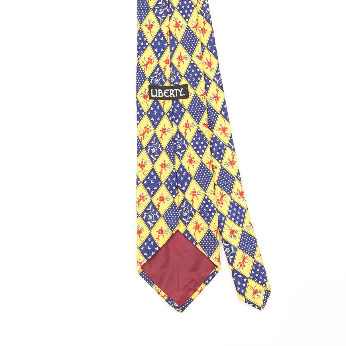 Back Detail of Vintage 1990's Liberty of London Geometric Patterned Tie