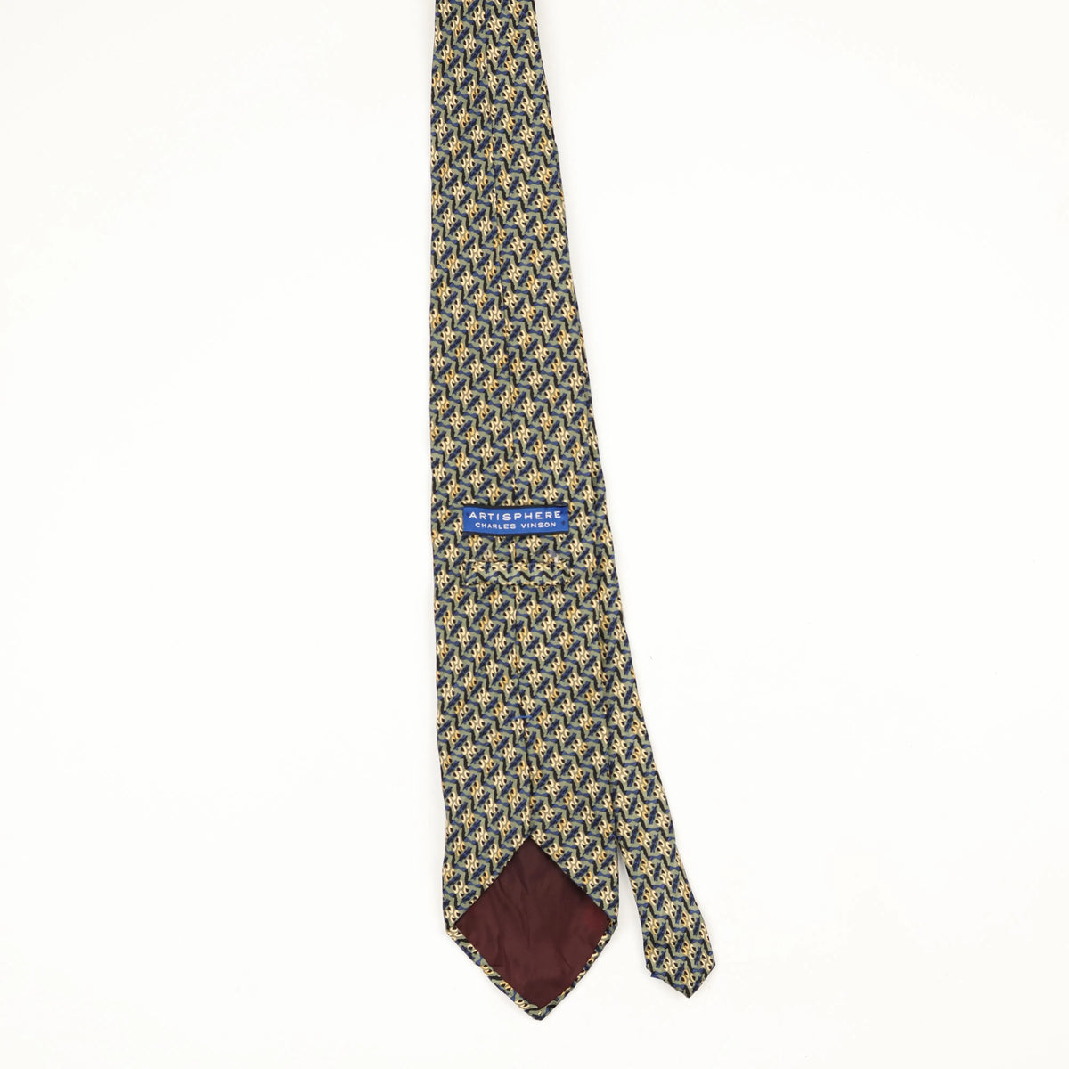 Back Back of Vintage 1990's Geometric Patterned Tie