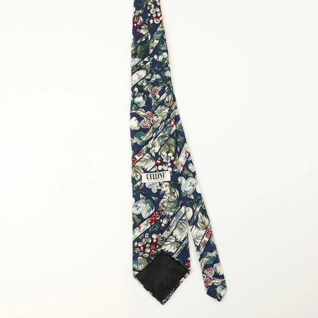 Back of Vintage Fruit Floral Patterned Tie