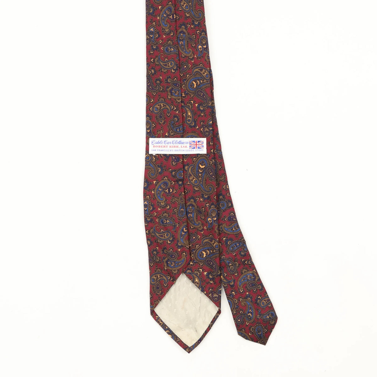 Back Back Detail of Vintage 1990's Paisley Patterned Tie
