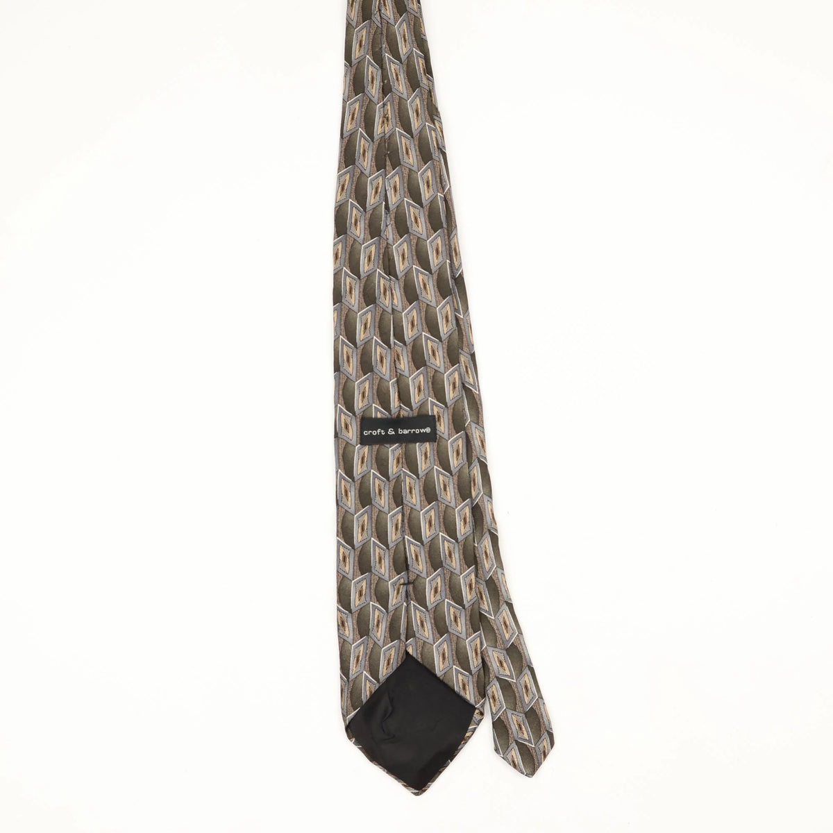 Back Back of Vintage 1990's Croft & Barrow Geometric Patterned Tie
