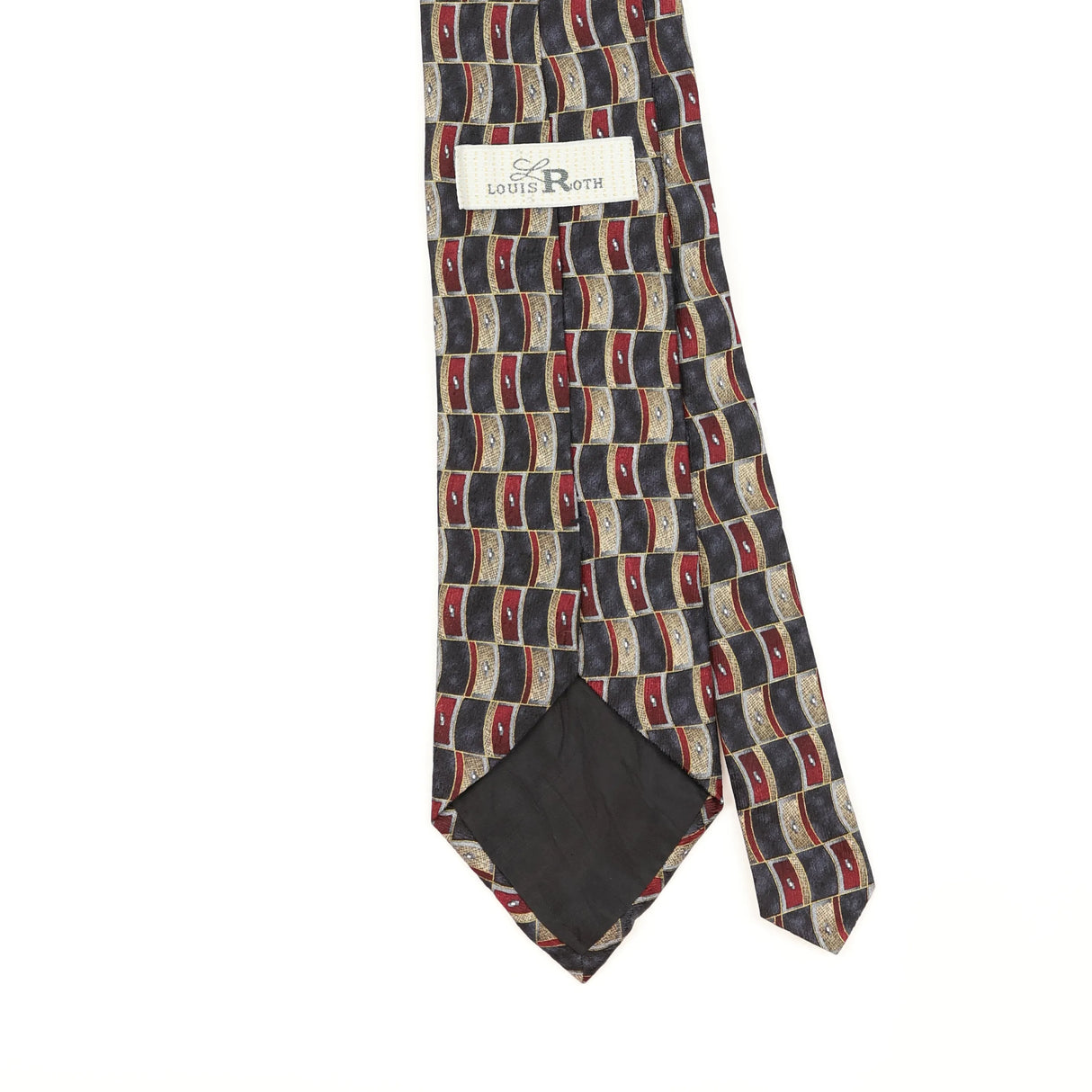 Back Detail of Vintage 1990's Geometric Patterned Tie