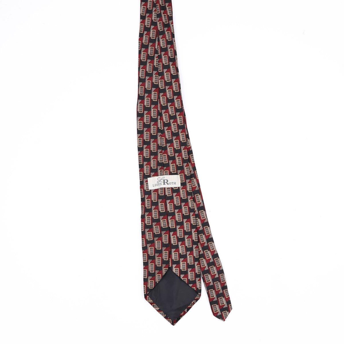 Back Back of Vintage 1990's Geometric Patterned Tie