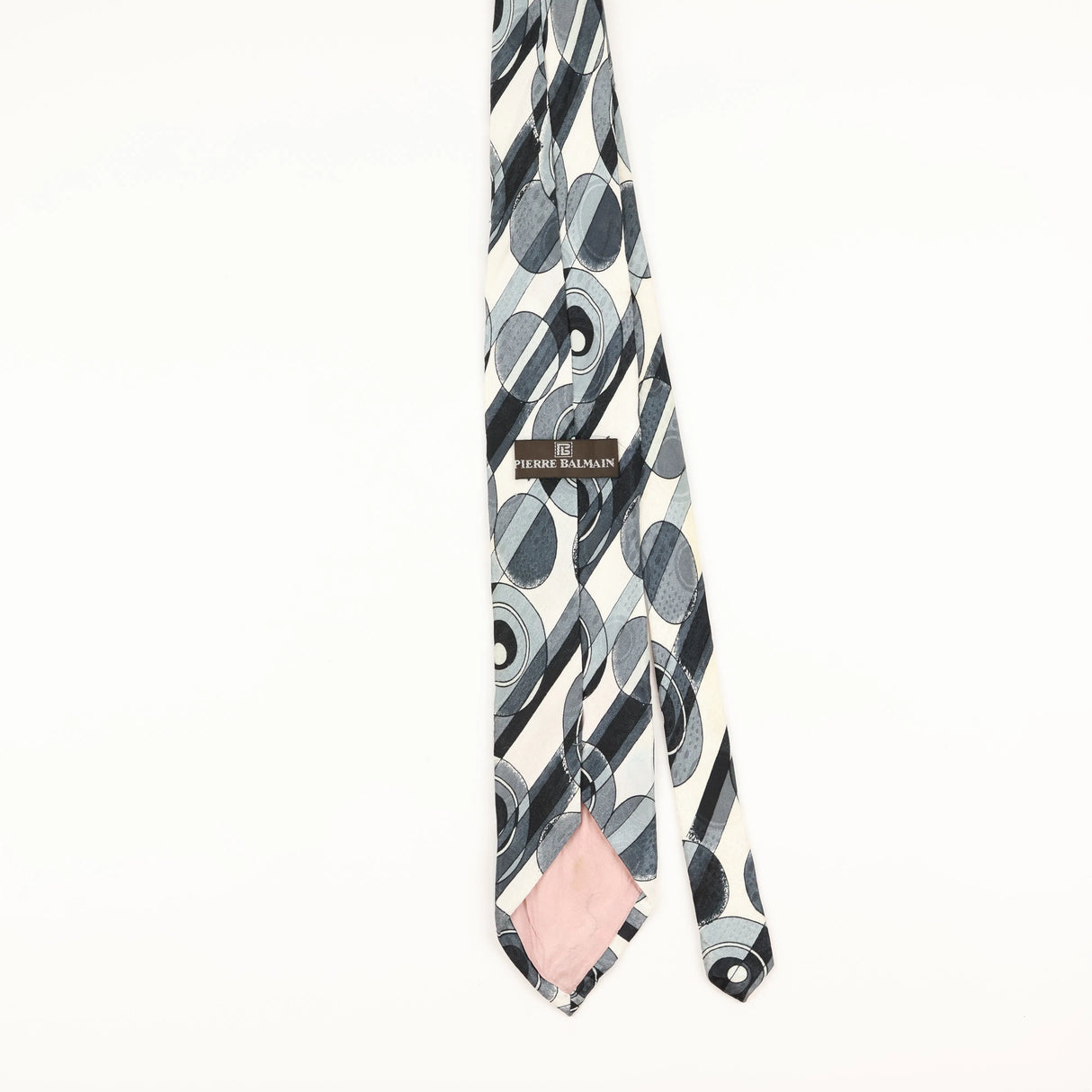 Back of Vintage 1990's Pierre Balmain Geometric Patterned Tie